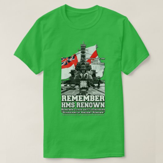 HMS Renown Navyの退役軍人を王室の覚える Tシャツ (デザイン正面)
