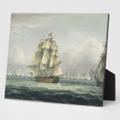 HMS Victoryが次のラインにフランスの向けて帆走 フォトプラーク (側面)