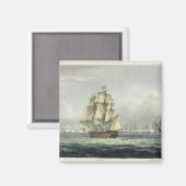 HMS Victoryが次のラインにフランスの向けて帆走 マグネット (正面/裏面)