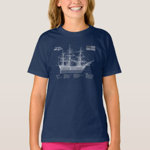 HMS Victory – 船舶設計計画ABD Tシャツ