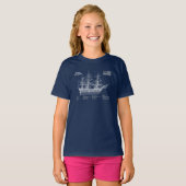 HMS Victory – 船舶設計計画ABD Tシャツ (正面フル)