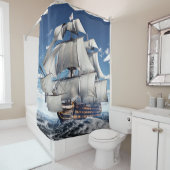 HMS Victory、3Dコンピュータ生成イラストレーション。 シャワーカーテン (インサイチュ)