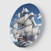 HMS Victory、3Dコンピュータ生成イラストレーション。 ラージ壁時計 (傾斜)
