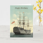 HMS Victory Greetingsパーソナライズされたカード カード (黄色い花)