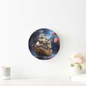 HMS Victory Lord Nelsons Ship ラウンド壁時計 (ホーム)