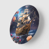HMS Victory Lord Nelsons Ship ラウンド壁時計 (傾斜)