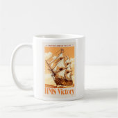 HMS Victory Poster Iconic British Ship of the Line コーヒーマグカップ (左)
