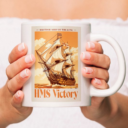 HMS Victory Poster Iconic British Ship of the Line コーヒーマグカップ
