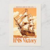 HMS Victory Poster Iconic British Ship of the Line ポストカード (正面)