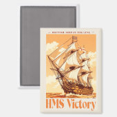 HMS Victory Poster Iconic British Ship of the Line マグネット (正面/裏面)