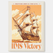 HMS Victory Poster Iconic British Ship of the Line マグネット (正面)