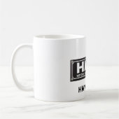 HMVFのマグの白のロゴ コーヒーマグカップ (左)