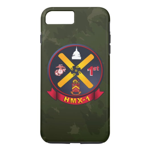 HMX-1 "海兵隊員1"の深緑色の迷彩柄 Case-Mate iPhoneケース (裏面)