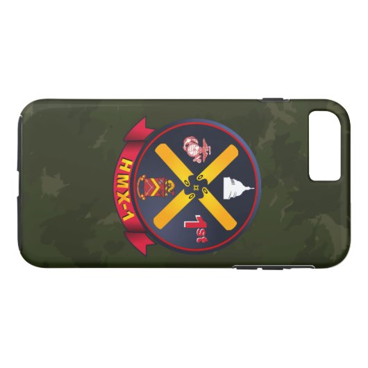 HMX-1 "海兵隊員1"の深緑色の迷彩柄 Case-Mate iPhoneケース (裏面(横))