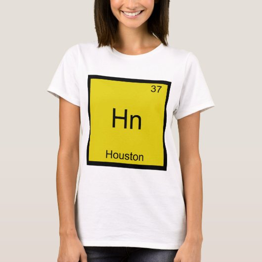 Hn - ヒューストン市元素記号Tシャツ Tシャツ (正面)