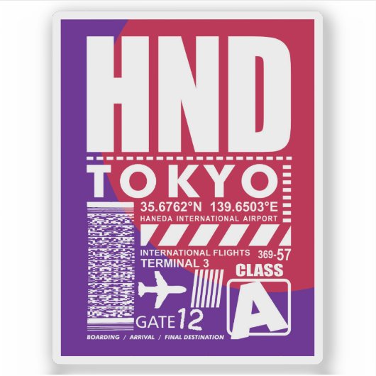 HND空港東京 シール (正面)