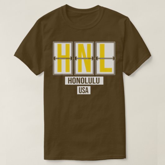 HNL Honolulu Hawaii Airport Code土産またはギフト Tシャツ (デザイン正面)