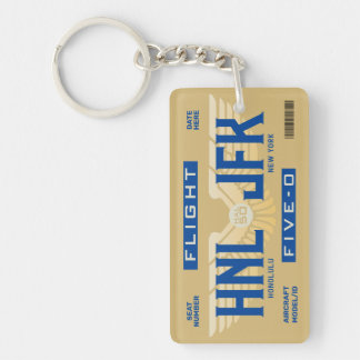 HNL to JFK Flight 5-0 Boarding Pass Keychain キーホルダー