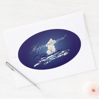 HNY sled 楕円形シール