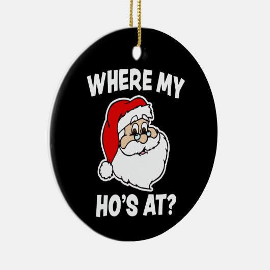 Hoで私か。 クリスマスのサンタのおもしろいなオーナメント セラミックオーナメント (右)