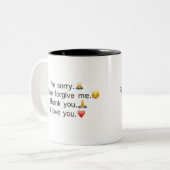 Hoのoponoponoの祈りの言葉のマグ ツートーンマグカップ (正面左)