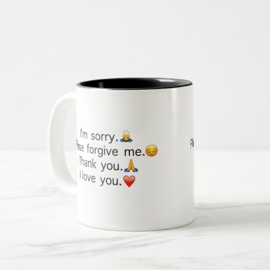 Hoのoponoponoの祈りの言葉のマグ ツートーンマグカップ (正面左)