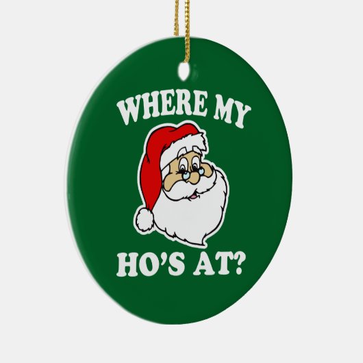 Hoクリスマスのサンタのおもしろいなオーナメントで私一方、 セラミックオーナメント (右)