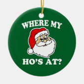 Hoクリスマスのサンタのおもしろいなオーナメントで私一方、 セラミックオーナメント (正面)