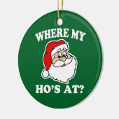 Hoクリスマスのサンタのおもしろいなオーナメントで私一方、 セラミックオーナメント (左)