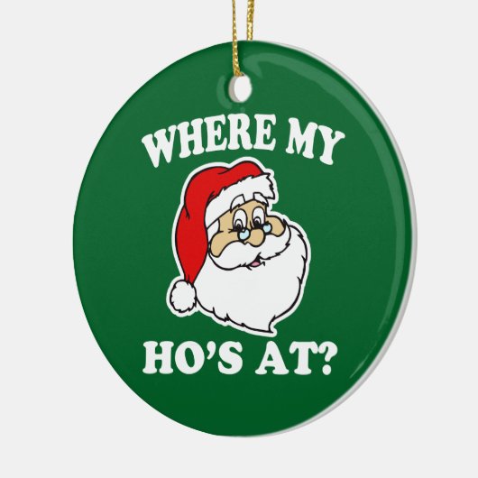 Hoクリスマスのサンタのおもしろいなオーナメントで私一方、 セラミックオーナメント (左)