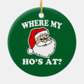 Hoクリスマスのサンタのおもしろいなオーナメントで私一方、 セラミックオーナメント (裏面)