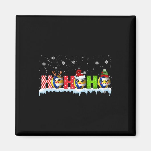 Ho3おもしろいクリスマストナディアサンタ小妖精や小人バレーボールプレイ マグネット (正面)
