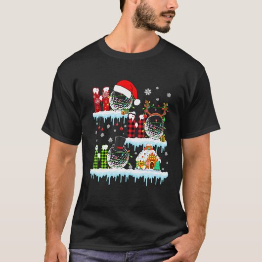 Ho3クリスマスレッドプレイドサンタトインデナーゴルフボール Tシャツ (正面)