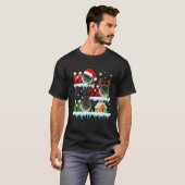 Ho3クリスマスレッドプレイドサンタトインデナーゴルフボール Tシャツ (正面フル)