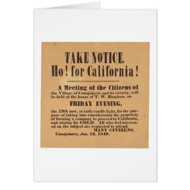 Ho! カリフォルニアのため! 1849年(1759A) (正面)