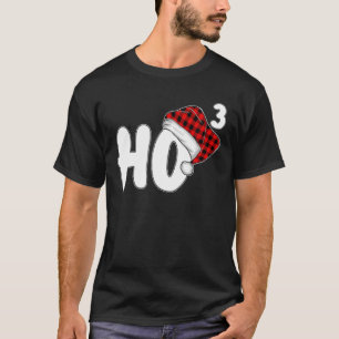 Ho-3カッベドサンタレッドプレイドクロースクリスマスホーホー – H Tシャツ