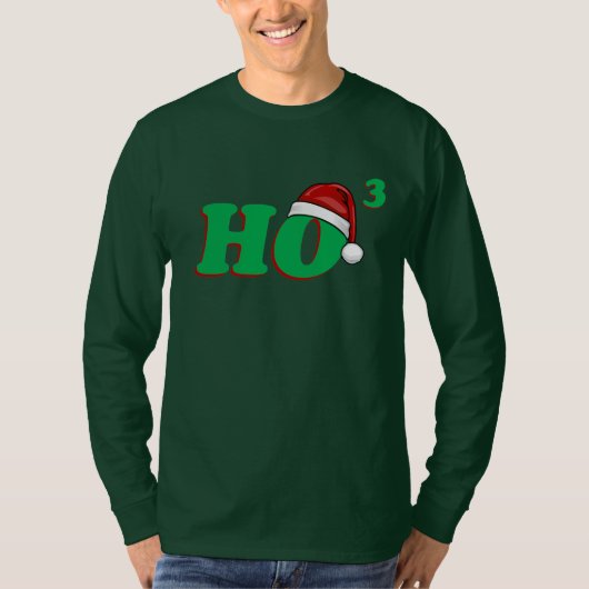 Ho 3 (立方体になる)おもしろいなクリスマスのワイシャツ tシャツ (正面)