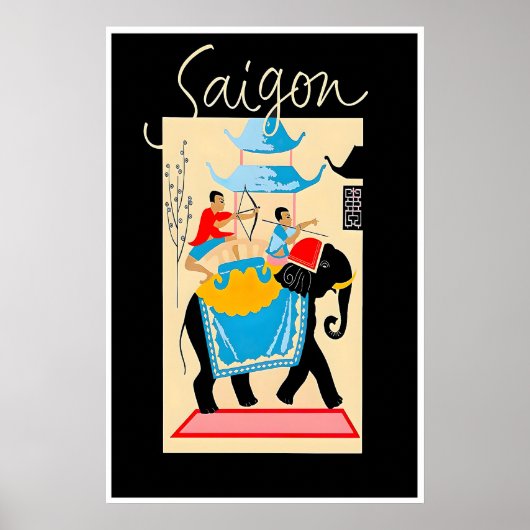 Ho Chi Minh Art Vietnam Travel Poster Saigon Print ポスター (正面)