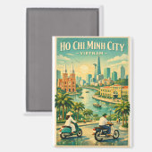 Ho Chi Minh City, Vietnam, in a classic retro マグネット (正面/裏面)