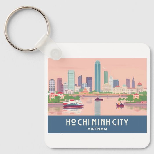 Ho Chi Minh City Vietnam Pastel Travel - Saigon キーホルダー (正面)