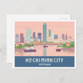 Ho Chi Minh City Vietnam Pastel Travel - Saigon ポストカード (正面/裏面)