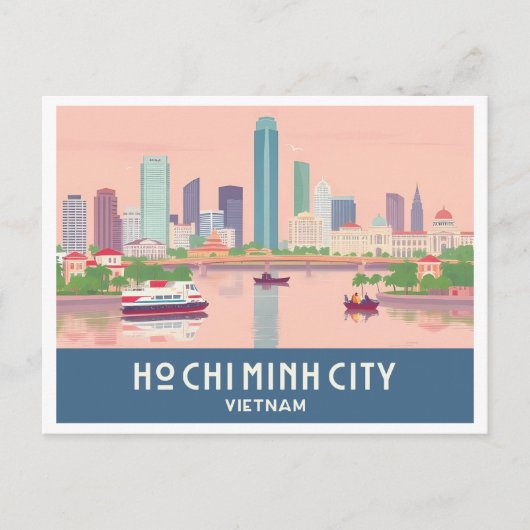 Ho Chi Minh City Vietnam Pastel Travel - Saigon ポストカード (正面)