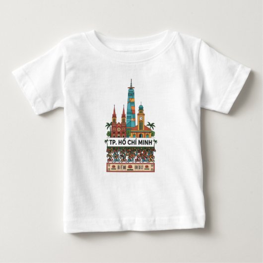 Ho Chi Minh City Vietnam Travel Long Sleeve T-Shir ベビーTシャツ (正面)