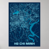 Ho Chi Minh - Vietnam Peace City Map ポスター (正面)