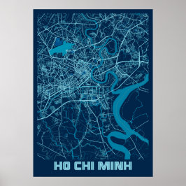 Ho Chi Minh - Vietnam Peace City Map ポスター