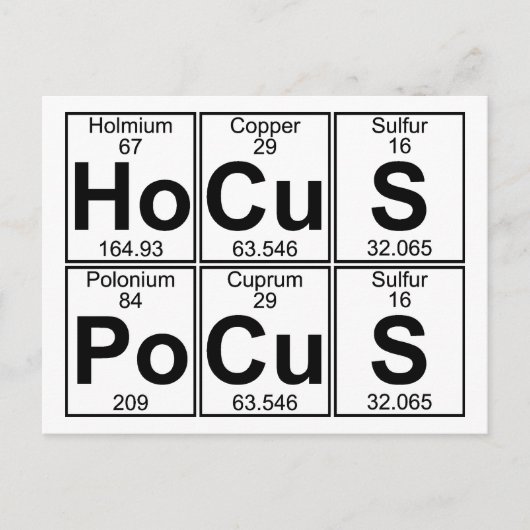 Ho-Cu-S Po-Cu-S (hocus pocus) – フル ポストカード (正面)