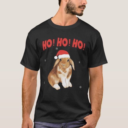 HO Cubed Cute Bunny Rabbit Santa Tシャツ (正面)