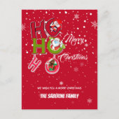 HO HOおもしろいレトロクリスマスホリディポストカード ポストカード (正面)