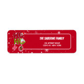 HO HOおもしろいレトロクリスマスホリデーリターン ラベル (正面)