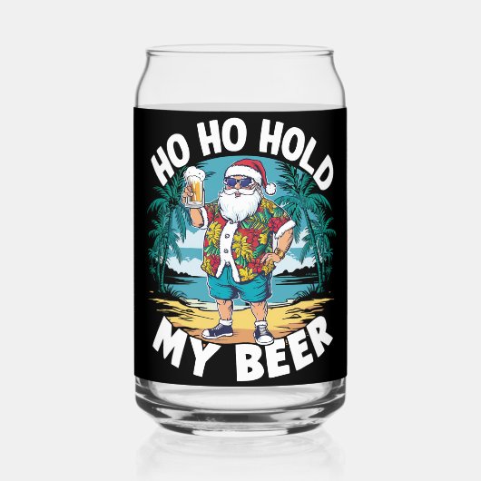 Ho Hoが7月の夏サンタで私のビアクリスマスを開催 ガラス缶 (裏面)